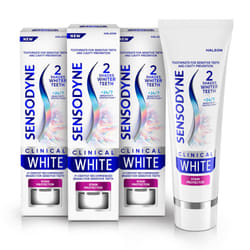 Sensodyne Clinical White Toothpaste Clinically Proven Whitening for Sensitive Teeth  Stain Protector  3.4 Oz (Pack of 3)