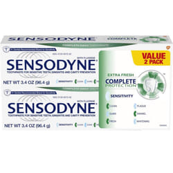 Sensodyne Complete Protection Sensitive Toothpaste For Gingivitis  Sensitive Teeth Treatment  Extra Fresh - 3.4 Ounces (Pack of 2)