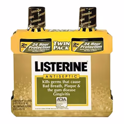 Listerine Antiseptic Mouth Wash Original Flavor Bottle, 1.5 L, 2 Piece