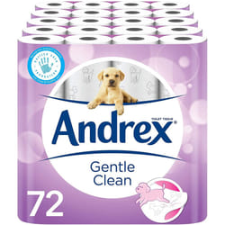 Andrex Gentle Clean Toilet Tissue 72 Rolls