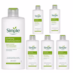 6 x 200ml Simple Kind to Skin Purifying Cleansing Lotion For Sensitive Skin