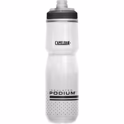 CamelBak Podium Chill Insulated Bike Water Bottle - Easy Squeeze Bottle - Fits Most Bike Cages - 24oz  White/Black