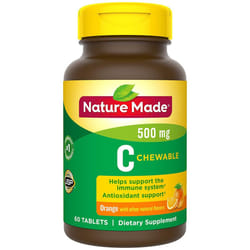Nature Made Immune Support Vitamin C 500mg Chewable Tablet, 60 Tablets