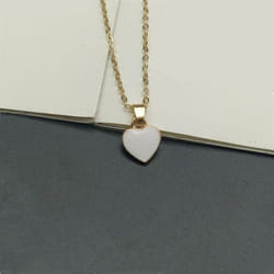 Fashion Gold Color Peach Heart Pendant Necklace for Women Girls Red Love Heart Necklace Collar Best Friend Jewelry Gift - white