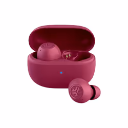 JLab Go Pop ANC Active Noise Cancelling Earbuds, Bluetooth Earphones, 24+ Hr Playtime Wireless Headphones  Fuchsia 2025 Model