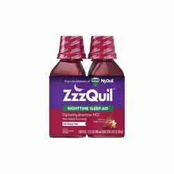 Vicks ZzzQuil Nighttime Sleep Aid Liquid, Vanilla Cherry, 12 oz, 2 ct