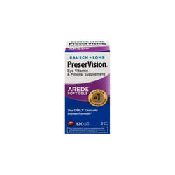 Bausch & Lomb PreserVision Eye Vitamin & Mineral Supplement, 120 Ct Soft Gels