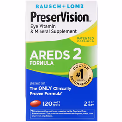 Bausch & Lomb, PreserVision, AREDS 2 Formula, Eye Vitamin & Mineral Supplement, 120 Soft Gels
