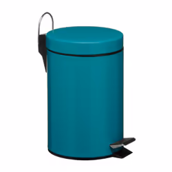 Housewares 506429 Pedal Bin Turquoise Kitchen Bin Stainless Steel Bathroom Bin Pedal Push Kitchen Bins Recycling Bins 3 L, H2 ...