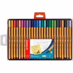 Fineliner - STABILO point 88 - Wallet of 25 - Assorted colors