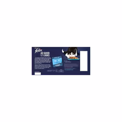 PURINA FELIX AS GOOD AS IT LOOKS OCEAN FEASTS Fish selection in Jelly with cod, with plaice, with salmon, with tuna Wet Cat Food Pouch 40x100g