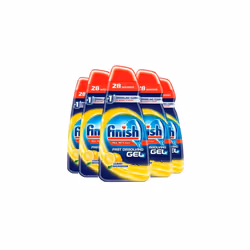 Finish Dishwasher Fast Dissolving Gel All in 1 Max Lemon, 700 ml, Pack of 5(Total 140 washes)