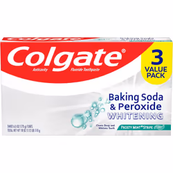 Colgate Baking Soda & Peroxide Whitening Toothpaste, Frosty Mint Stripe Gel, 6 OZ (170 g), 3 Pack
