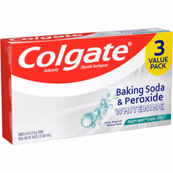 Colgate Baking Soda & Peroxide Whitening Toothpaste, Frosty Mint Stripe Gel, 6 OZ (170 g), 3 Pack
