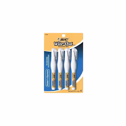 BIC Wite-Out Shake 'n Squeeze Correction Pen  8 ml  White  4 Count WOSQPP418  5 Pack