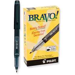 2 DOZEN Total 24  Pilot Bravo Liquid Ink Marker Pens  Bold Point  Black 11034