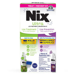 Nix Lice Treatment & Prevention Kit  All-in-One Shampoo  4 fl oz  with Lice Removal Comb and Lice Prevention Daily Leave-in Spray  6 fl oz
