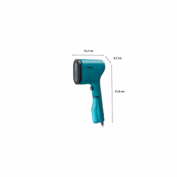 Tefal Pure Pop Slim Handheld Clothes Steamer, No Ironing Board Needed, 70ml Detachable Water Tank, Garment Steamer, Green, DT2024
