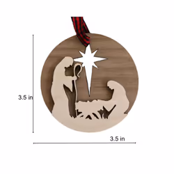Woodlander Workshop Nativity Ornaments - Christian Christmas Decor and Religious Ornaments - Miniature Nativity Scene - Christmas Ornaments for Tree -