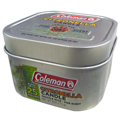 Coleman Pine Scented Citronella Candle with Wooden Crackle Wick - 6 oz Tin