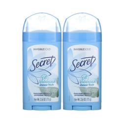 Secret, Deodorant, Invisible Solid, Shower Fresh, Twin Pack