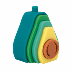 Nuby Soft Silicone Stackable Avocado Interactive Toy for Early Development  Creativity  12+ Months