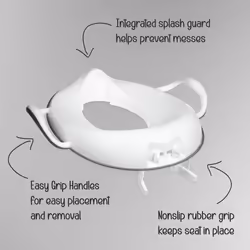 Toilet Seat Trainer â Non-Slip | Easy-Grip Handles | Splash Guard| Suitable for 12+ Months (White)