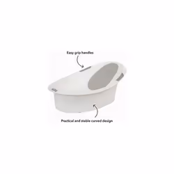 Nuby Newborn Baby Bath with Built in Anti-Slip Support and Soft Headrest, White Bathtub, Suitable from Newborn