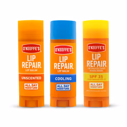 O'Keeffe's Lip Repair Lip Balm for Dry Cracked Lips Stick (Pack of 3: 1 Cooling + 1 Unscented + 1 SPF)