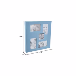 Pioneer Collage Frame Embossed "Baby" Sewn Leatherette Cover Photo Album, 4"x6", 240 Photos, Baby Blue