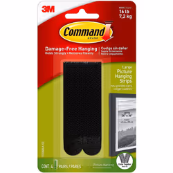 Command 17206BLK Large Picture Hanging Strips-Black, 4 Pairs