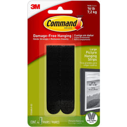 Command 17206BLK Large Picture Hanging Strips-Black, 4 Pairs