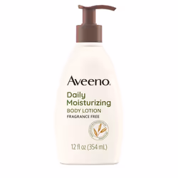 Aveeno Daily Moisturizing Body Lotion with Soothing Oat and Rich Emollients to Nourish Dry Skin, Fragrance-Free, 12 Fl Oz (Pa ...