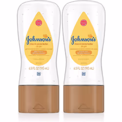 Johnson's Baby Oil Gel Enriched with Shea and Cocoa Butter  Great for Baby Massage  6.5 fl. Oz Pack of 2