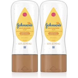 Johnson's Baby Oil Gel Enriched with Shea and Cocoa Butter  Great for Baby Massage  6.5 fl. Oz Pack of 2