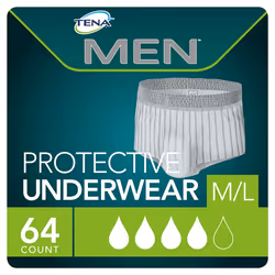 TENA Incontinence Underwear for Men  Super Plus Absorbency  ProSkin - Medium/Large - 64 Count