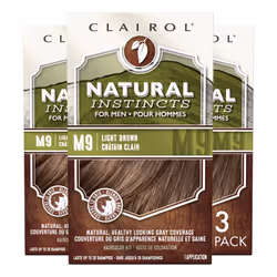 Clairol Natural Instincts Semi-Permanent Hair Dye for Men  M9 Light Brown Hair Color  Pack of 3