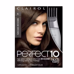 Clairol Nicen Easy Perfect 10 Permanent Hair Dye 5 Medium Brown Hair Color Pack of 1