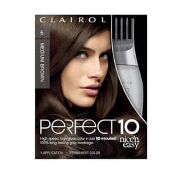 Clairol Nicen Easy Perfect 10 Permanent Hair Dye 5 Medium Brown Hair Color Pack of 1