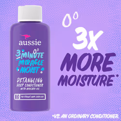 Aussie 3 Minute Miracle Moist Detangling Deep Conditioner Treatment with Avocado Oil  1.7 Fl Oz  Travel Size  Paraben and Sulfate Free