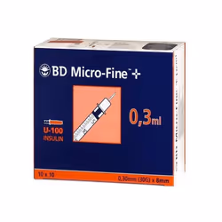 BD Microfine Plus 0.3ml U-100 Syringe 30G x 8mm