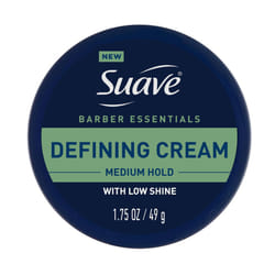 Suave Hair Cream Barber Essentials Defining Cream for Men  Medium Hold and Low Shine  Long-Lasting Barber Quality Results  1.75 oz