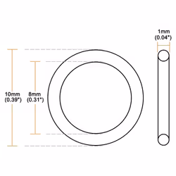 sourcingmap O-Rings Nitrile Rubber, 8mm Inner Diameter, 10mm OD, 1mm Width, Round Seal Gasket(Pack of 50)