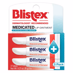 Blistex,Medicated Lip Ointment,Cold Sores Dry Chapped Lips, 6g each , 3 TUBES