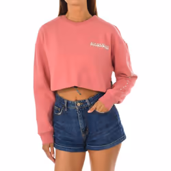 Sudadera B-roen Cropped Manga Larga Y Cuello Redondo Ga4fs9 Mujer - pink, S