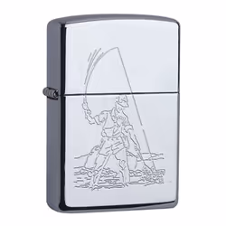 Zippo Genuine Lighter Fisherman Windproof Flame Refillable Petrol Lighter Chrome