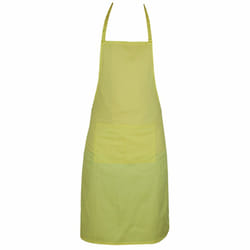 Full plain apron with front pocket for chefs, butchers, kitchen cooking, craft, and baking. - Yellow