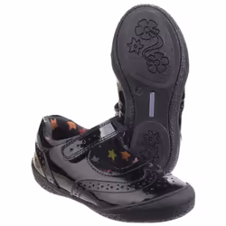 ) Hush Puppies Rina Junior Patent Leather Girls's Patent Black Shoes - Black, 10 (Adults'