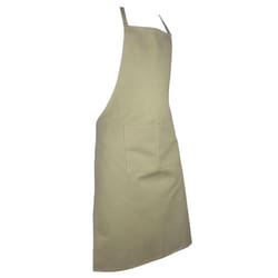 Full plain apron with front pocket for chefs, butchers, kitchen cooking, craft, and baking. - Khaki