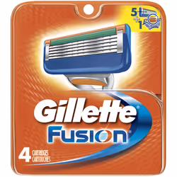 Gillette Fusion Men's Manual Razor Refills, 4 Count